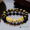 TCC™ Black Obsidian Double Pixiu Feng Shui Wealth Charm Bracelet